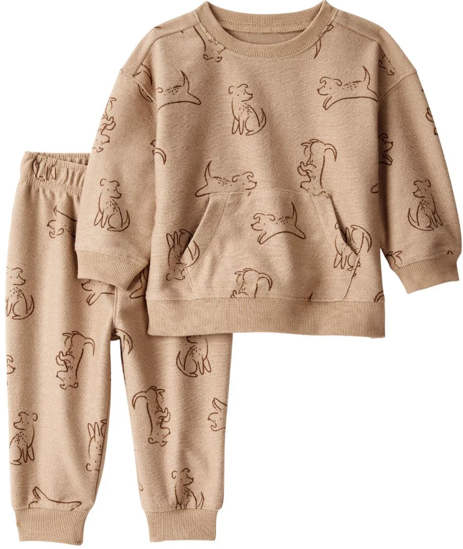 Carter's Set 2 piese Dog Brown - hanorac si pantaloni foto