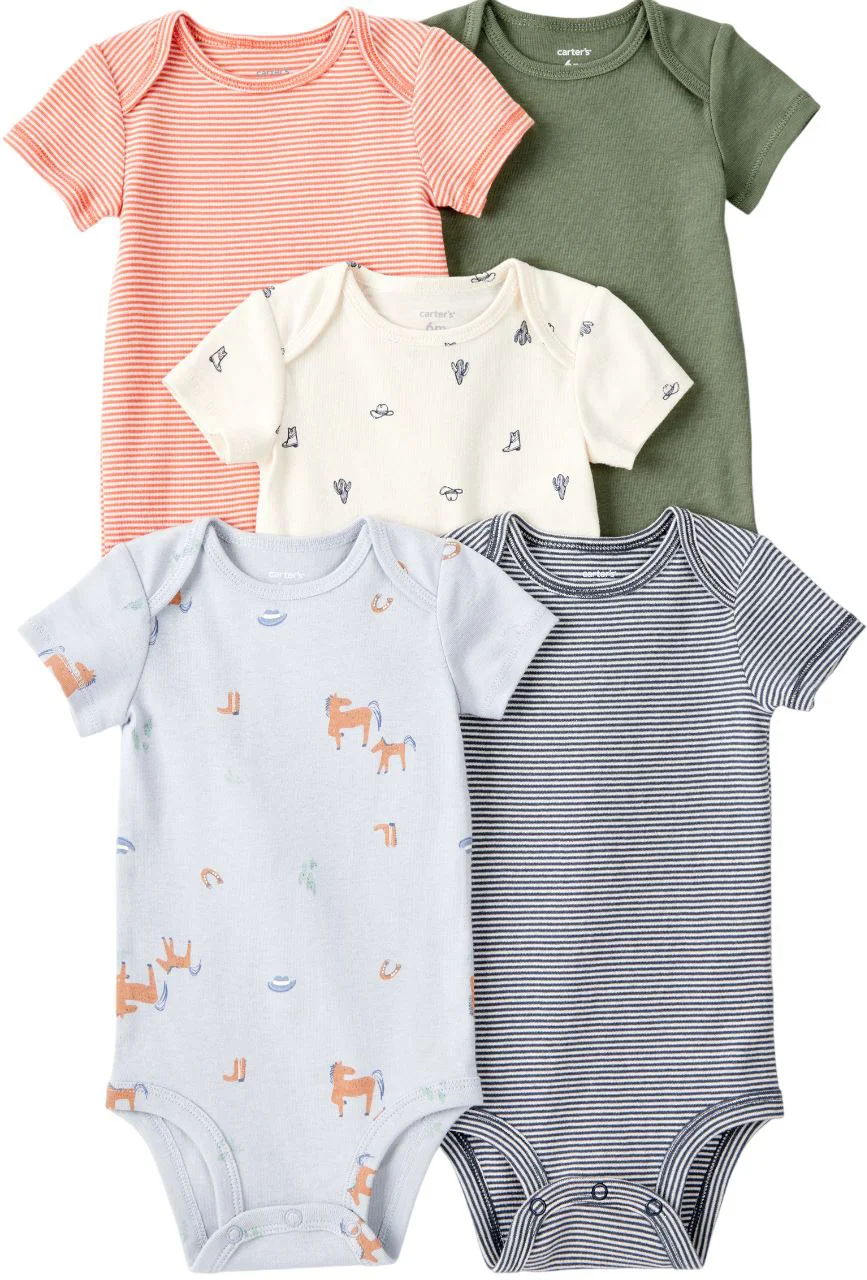 Carter's Set 5 body cu maneca scurta Cowboy Stripe foto