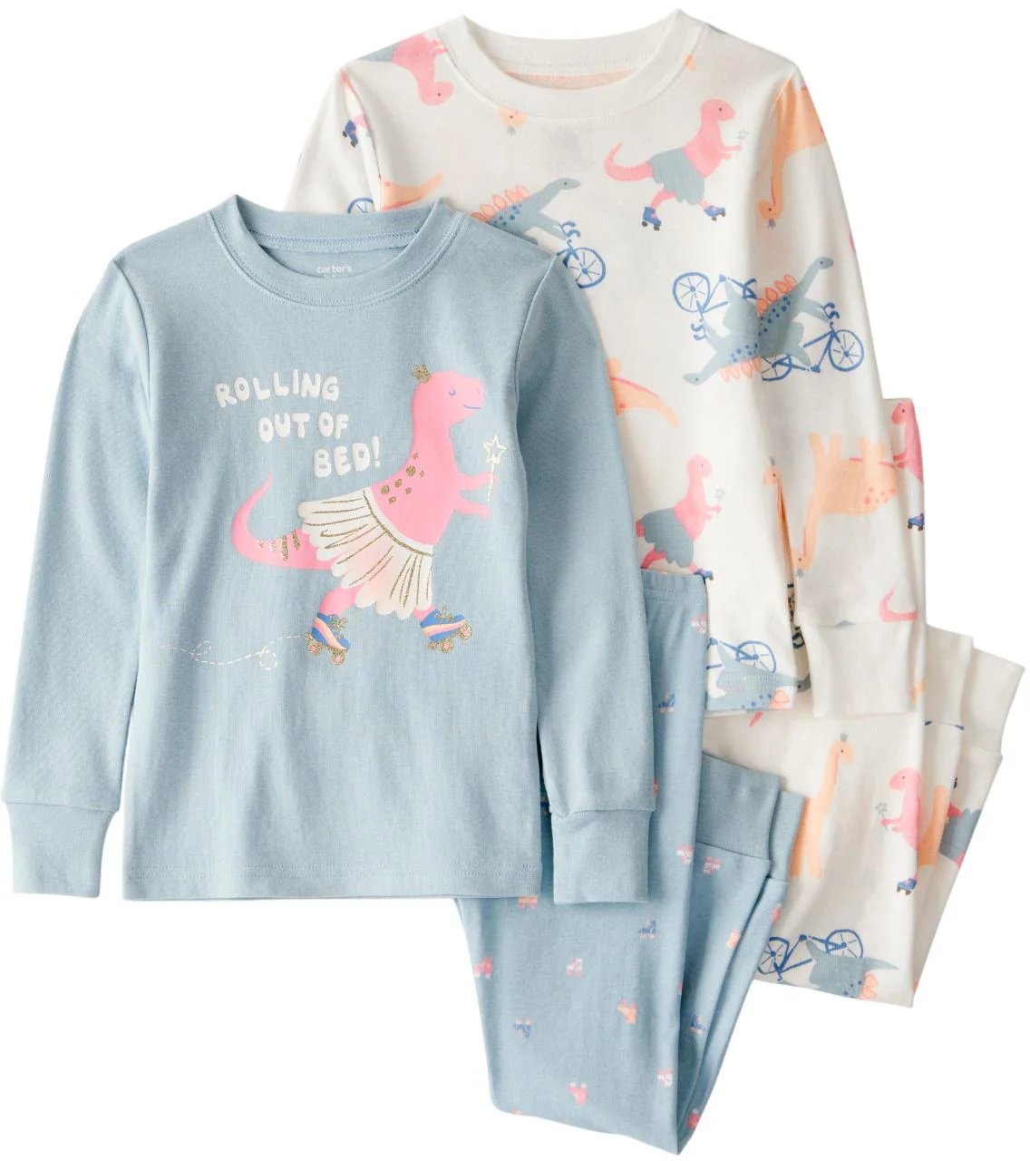 Carter's Комплект из 2 пижам хлопковых Blue-Pink Dinosaur foto