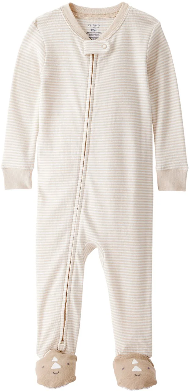 image for Carter's Pijama din bumbac cu botosei Neutral Striped Rhino foto