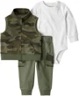 Carter's Set 3 piese Green Camo - vesta, pantaloni si body foto