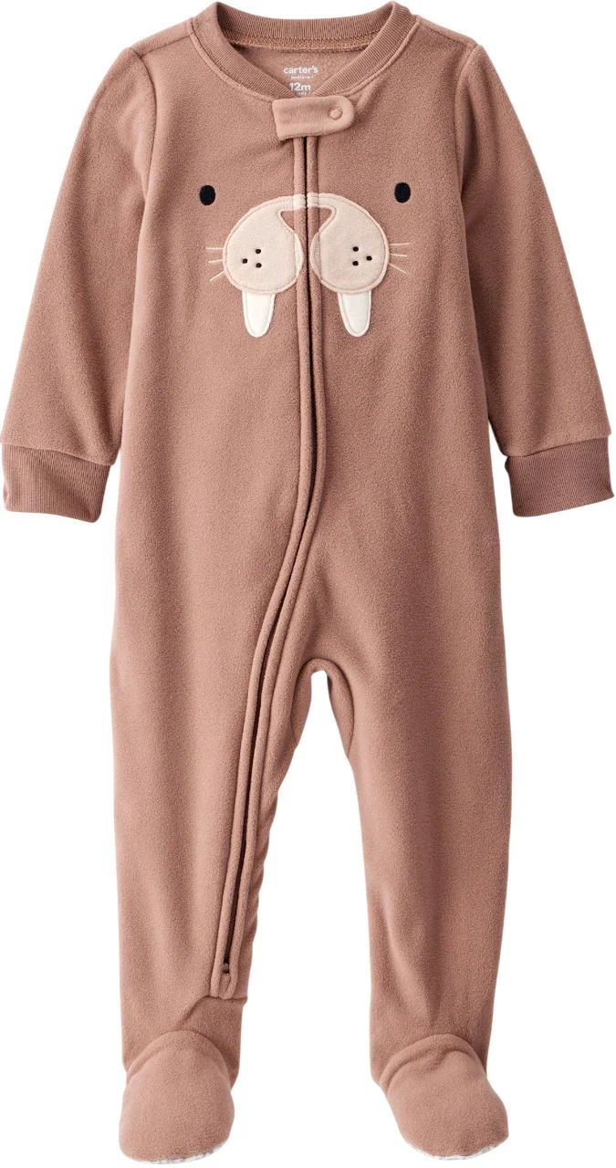 image for Carter's Pijama din fleece cu botosei Brown Walrus foto