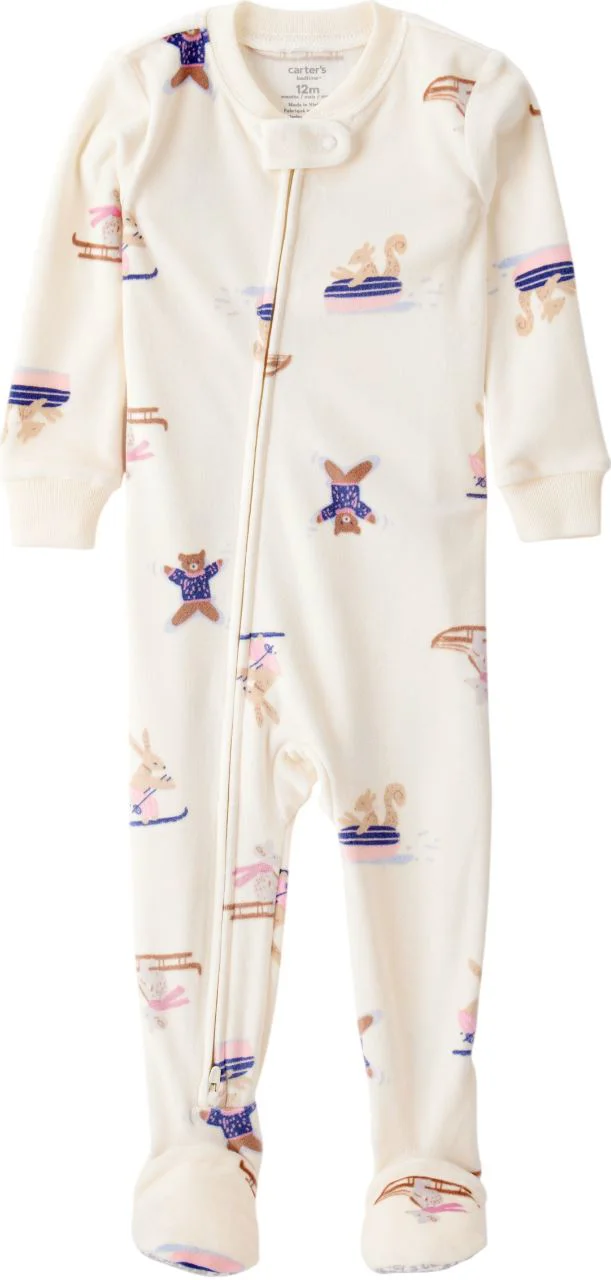 Carter's Pijama cu botosei Ivory Animal foto