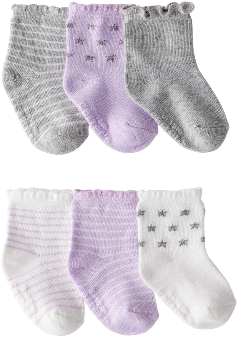 image for Carter's Набор из 6 пар носочков Lav-Grey Polka Dot foto