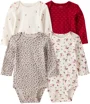 Carter's Комплект 4 бодиков с длинными рукавами Floral Leopard CandyCane foto