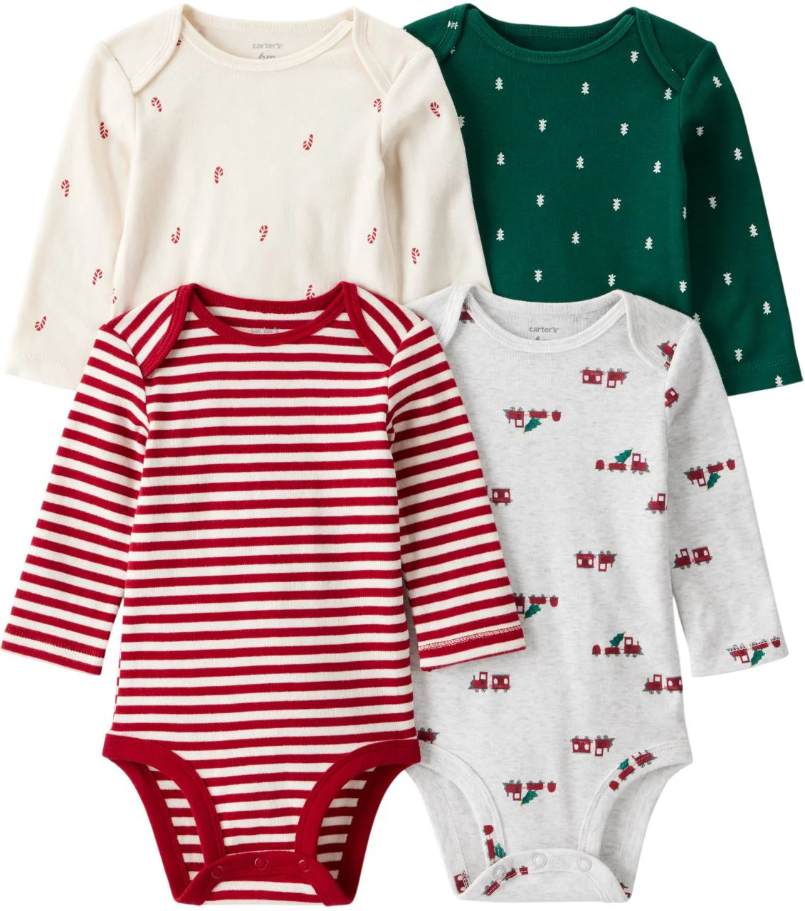 Carter's Set 4 body cu maneca lunga Christmas Mini foto