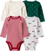 Carter's Set 4 body cu maneca lunga Christmas Mini foto
