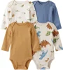 Carter's Set 4 body cu maneca lunga Dinosaur Stripe foto
