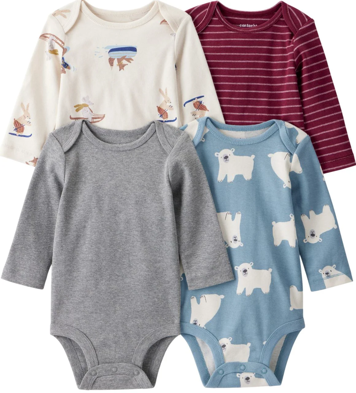 Carter's Set 4 body cu maneca lunga Ski Polar Bear foto