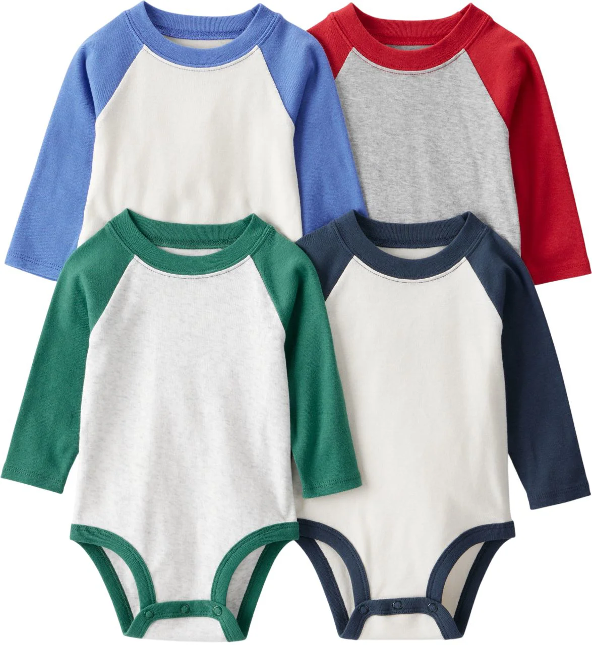 image for Carter's Set 4 body cu maneca lunga Raglan Stripes foto