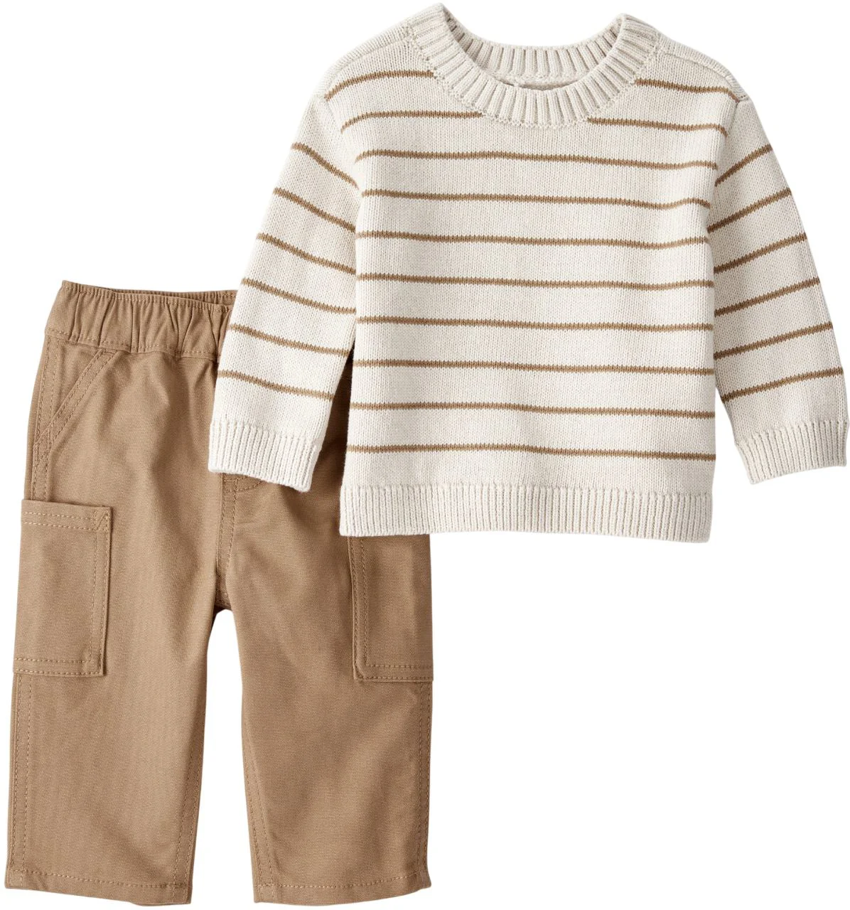 image for Carter's Set 2 piese Striped Sweaterknit - pulover si pantaloni cargo foto