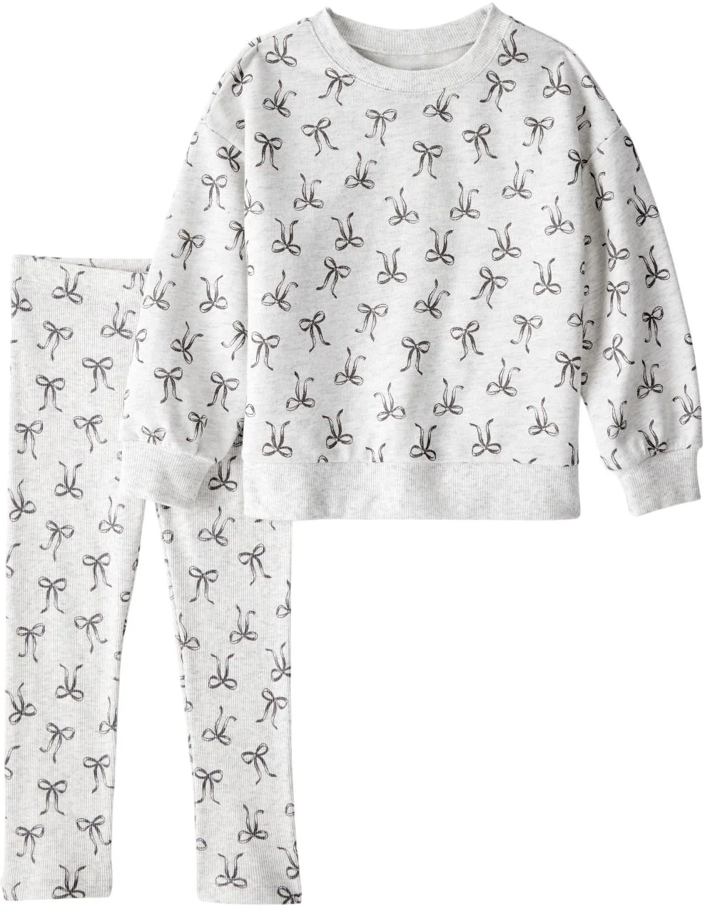 image for Carter's Set 2 piese Grey Bow - bluza si colanti foto