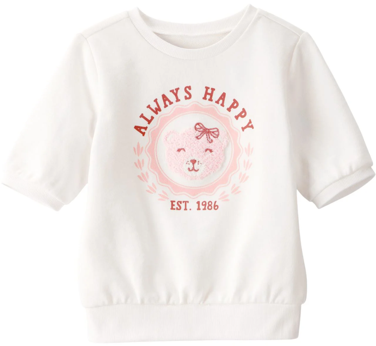 Carter's Top cu maneci scurte Terry Fashion Ivory Bear foto