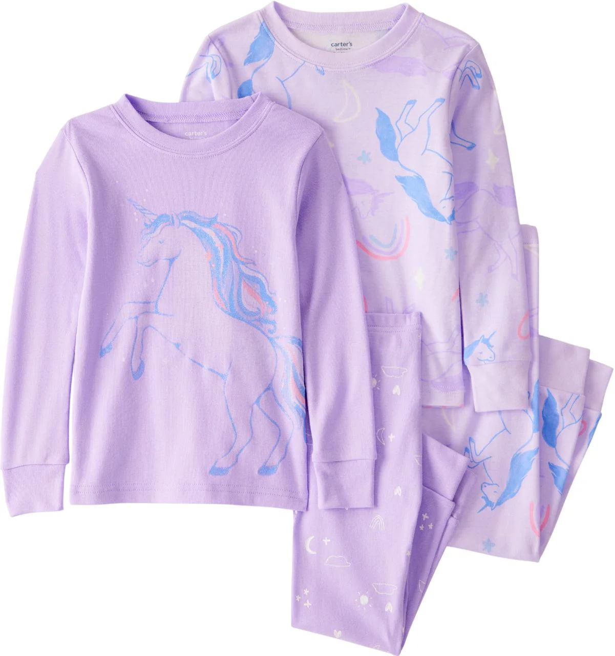 image for Carter's Комплект из 2 пижам хлопковых Purple Unicorn foto
