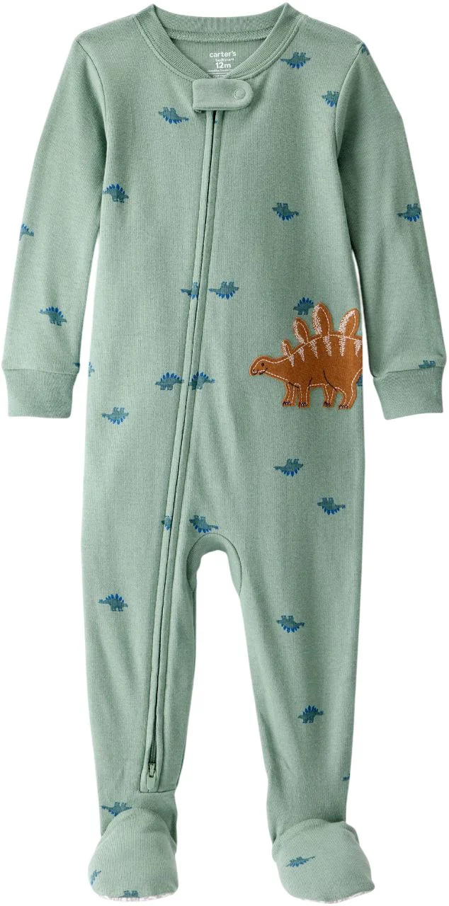 image for Carter's Пижама из хлопка с носочками Green Dinosaur foto