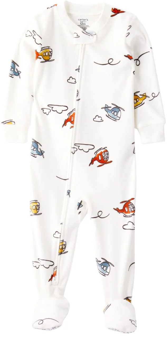 Carter's Pijama din fleece cu botosei Ivory Helicopter foto