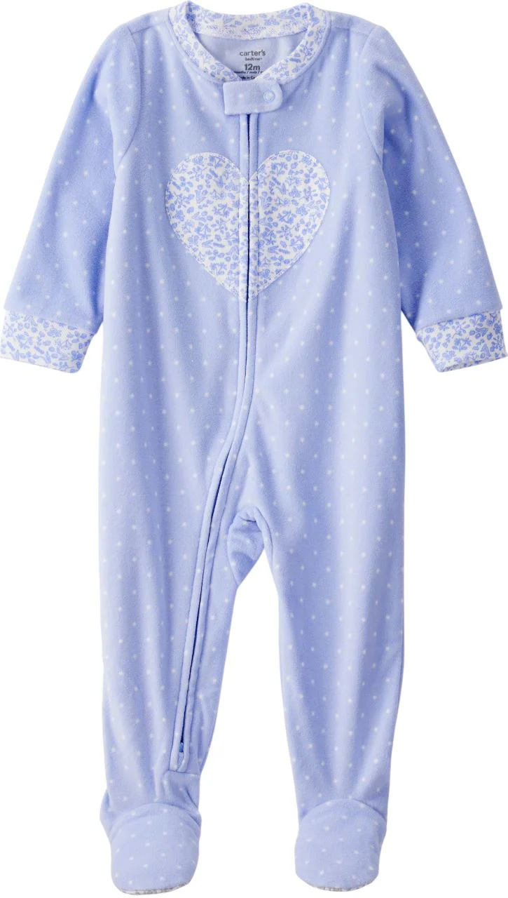 Carter's Pijama din fleece cu botosei Blue Heart foto