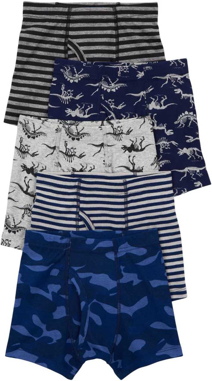 image for Carter's Набор из 5 боксёров Navy-Grey Dino-Stripe foto