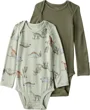 Carter's Set 2 body cu maneca lunga din viscoza PurelySoft Green Dino foto