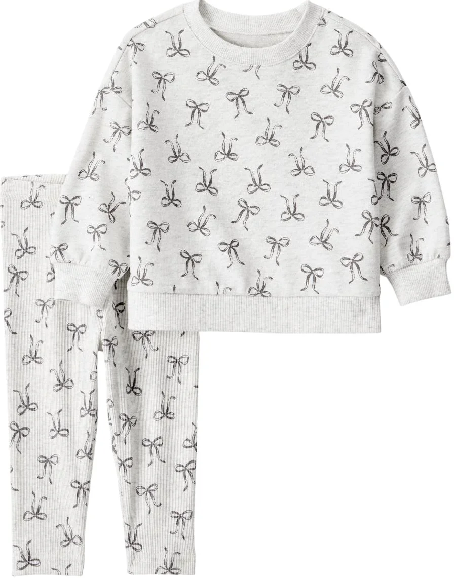 Carter's Set 2 piese Grey Bow - bluza si colanti foto