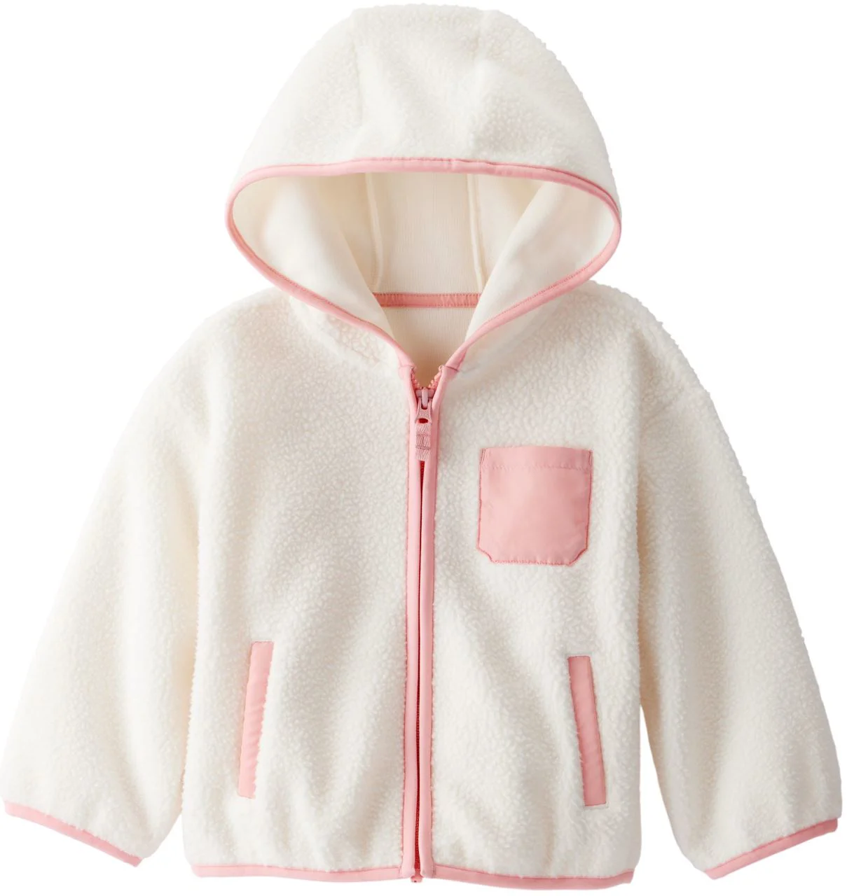 image for Carter's Jacheta sherpa cu gluga si fermoar Layering Ivory foto