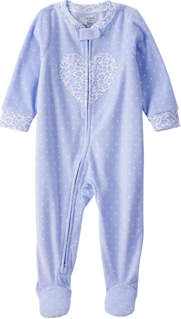 Carter's Pijama din fleece cu botosei Blue Heart foto