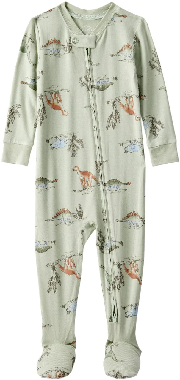 Carter's Pijama din viscoza PurelySoft Green Dino foto
