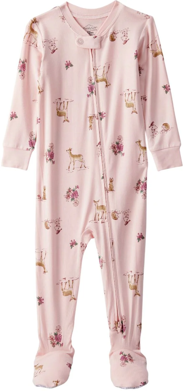 Carter's Pijama din viscoza PurelySoft Pink Woodland foto