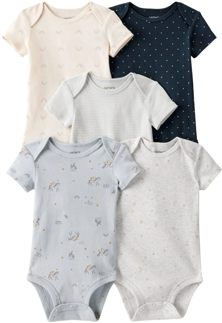 Carter's Set 5 body cu maneca scurta Unicorn Rainbow Moon foto