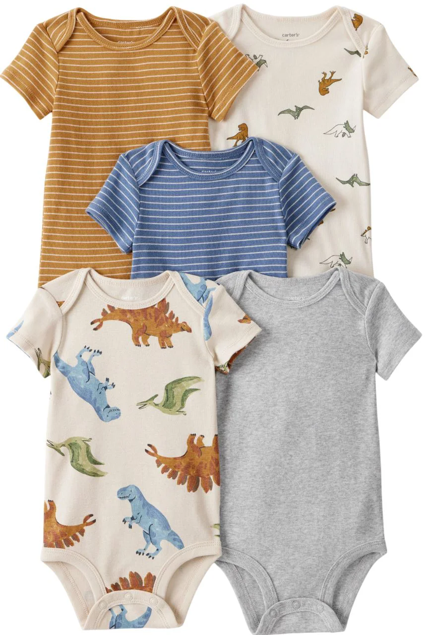 Carter's Set 5 body cu maneca scurta Dino Stripe foto