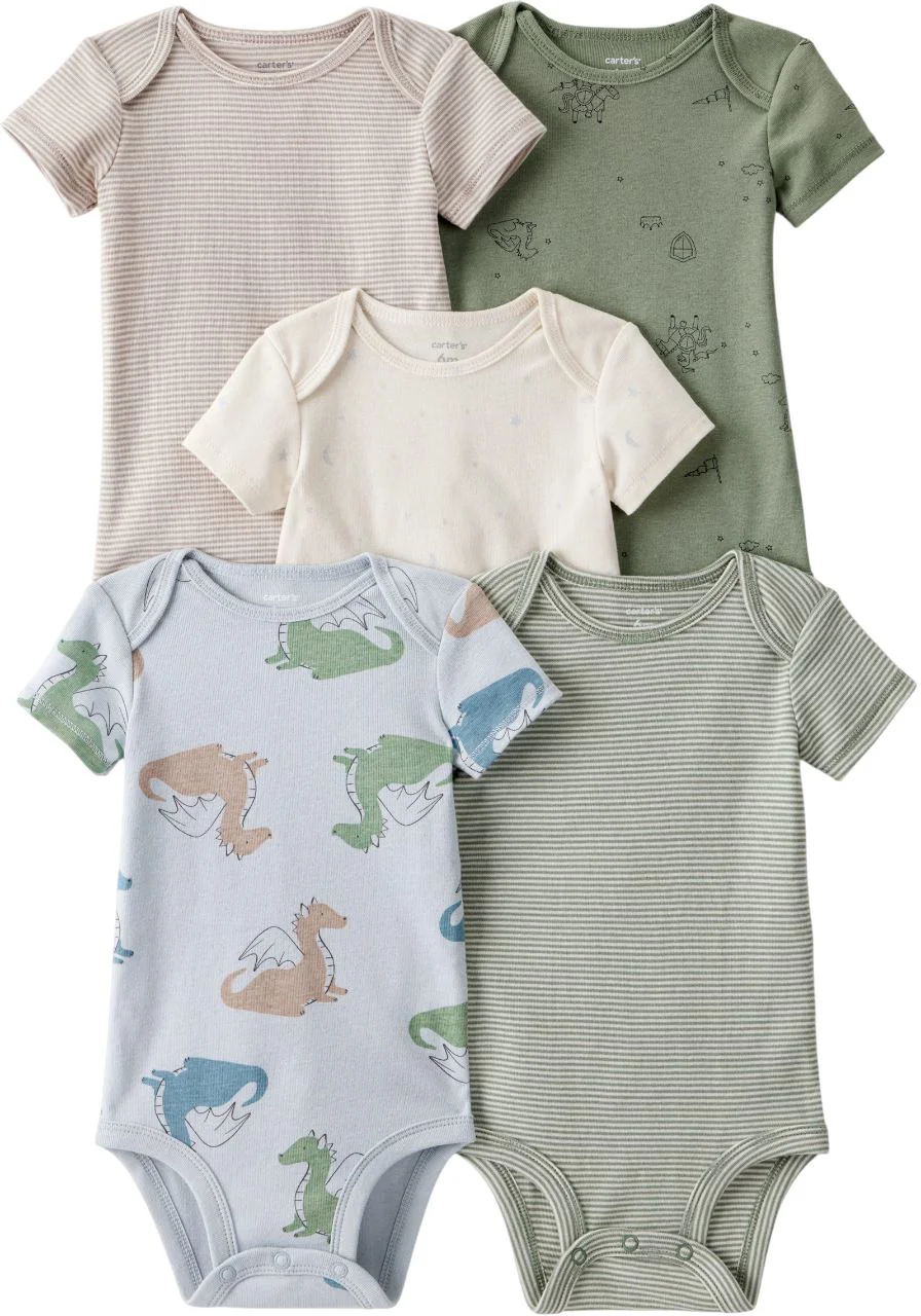 Carter's Set 5 body cu maneca scurta Dragon Stripe foto