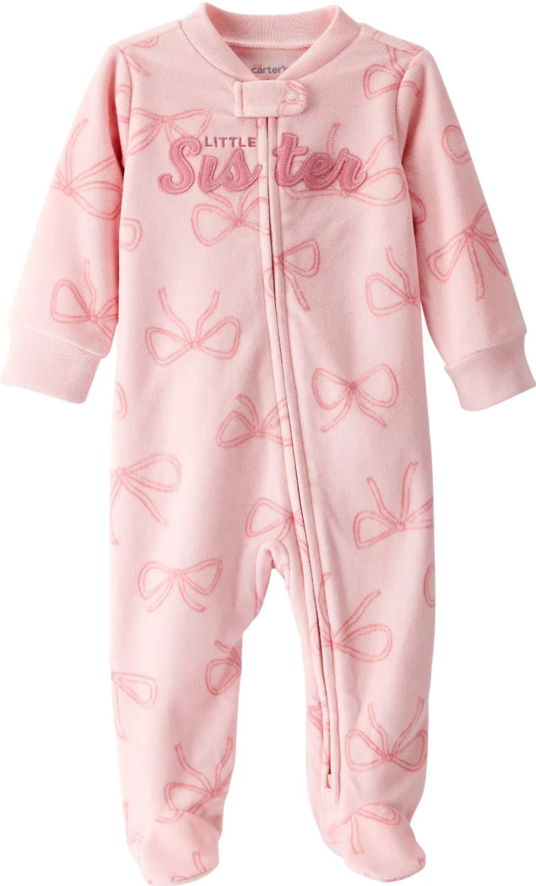 image for Carter's Pijama din microfleece Pink Bow Little Sis foto