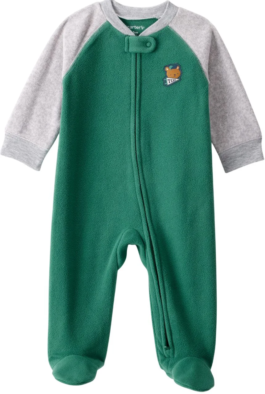 Carter's Pijama din microfleece Green Bear Team Patch foto