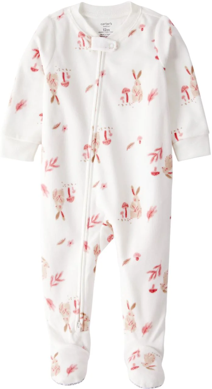 Carter's Pijama din fleece Ivory Bunny Floral foto
