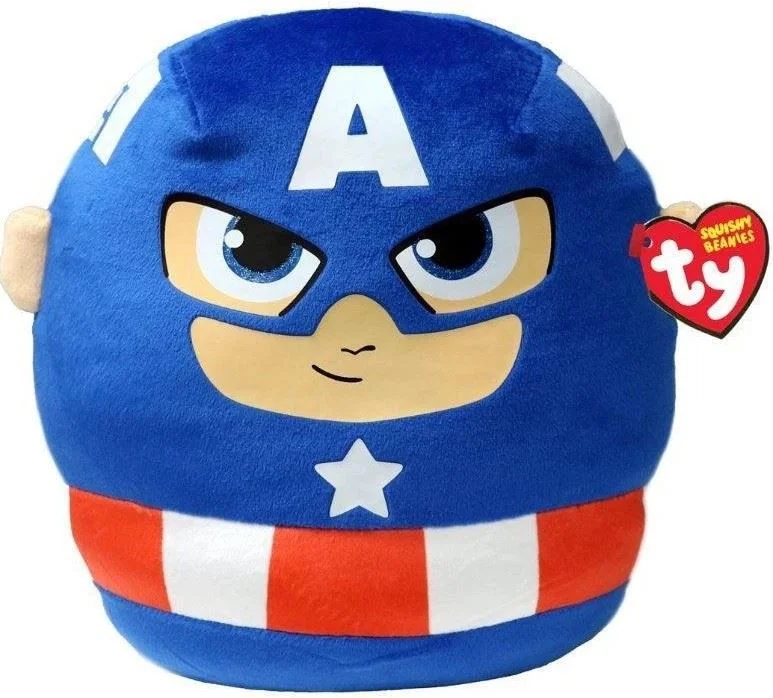 Мягкая игрушка TY Squishy Beanies Капитан Америка, 25 см foto