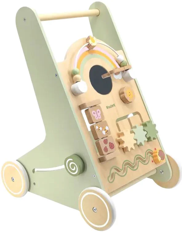 image for Antemergator din lemn cu activitati educative Viga Toys PolarB Green foto