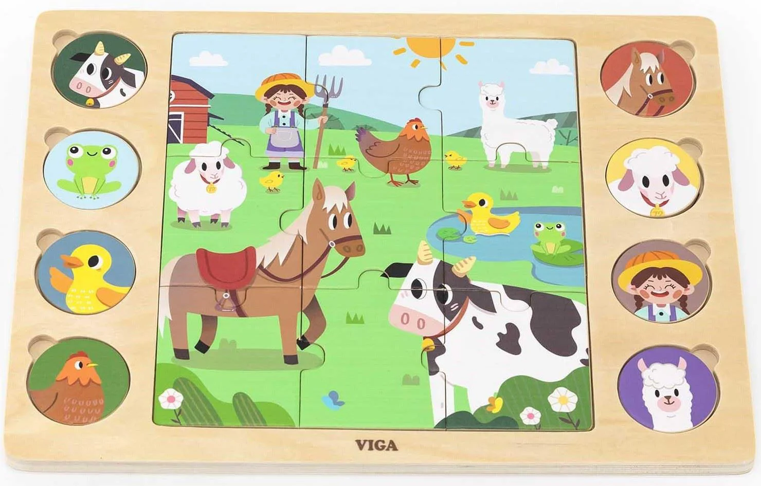 image for Деревянный пазл Viga Toys Домашние животные, 17 эл. foto