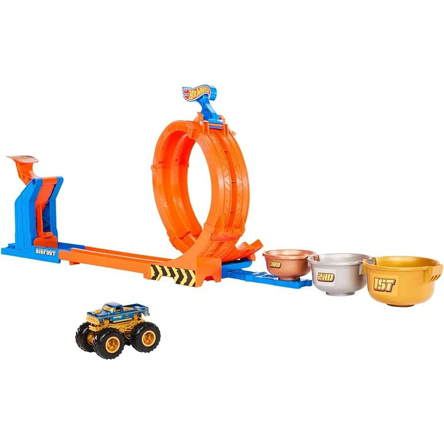 Set de joaca Hot Wheels Monster Trucks "Loop-And-Flip Trophy Challenge" foto