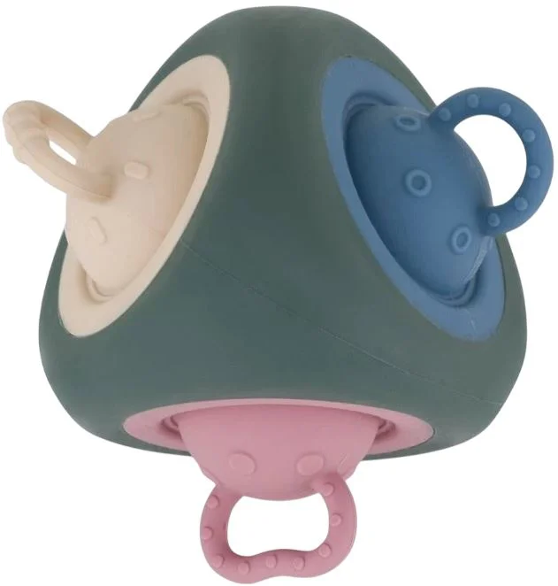 image for Силиконовый прорезыватель Petite&Mars Sensory Pop-Up Triangle Misty Green (10+ мес.) foto