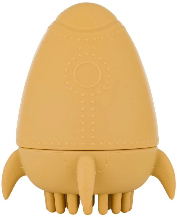 image for Силиконовая щётка и игрушка для ванны Petite&Mars Splashy Rocket Intense Ochre (6+ мес.) foto