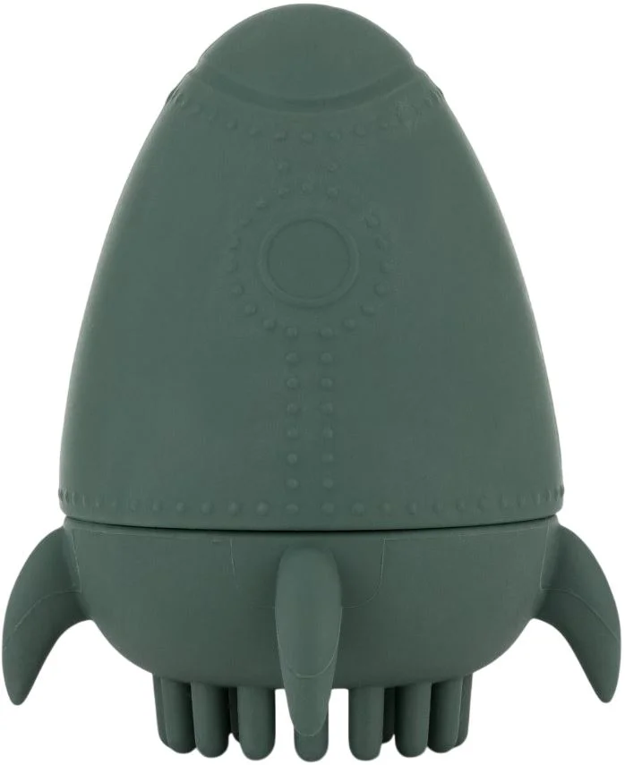 image for Силиконовая щётка и игрушка для ванны Petite&Mars Splashy Rocket Misty Green (6+ мес.) foto