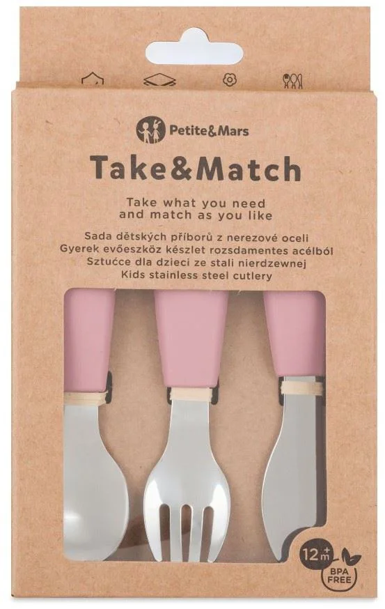 image for Set tacamuri din otel inoxidabil Petite&Mars Take&Match Dusty Rose (12+ luni) foto