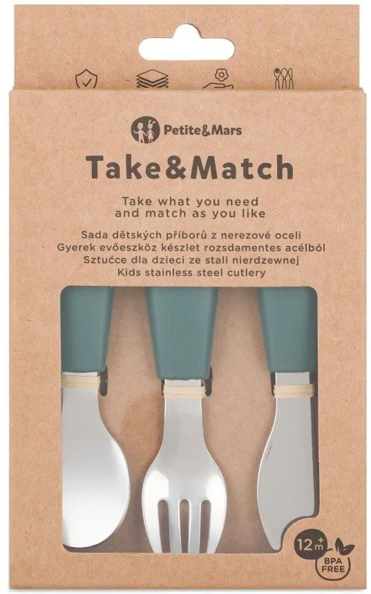 image for Set tacamuri din otel inoxidabil Petite&Mars Take&Match Misty Green (12+ luni) foto
