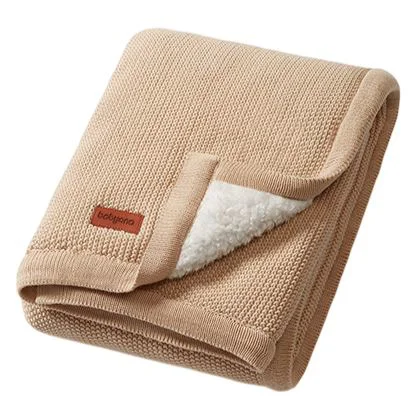 image for Patura din bumbac cu captuseala din fleece BabyOno Brown foto