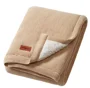 Patura din bumbac cu captuseala din fleece BabyOno Brown foto