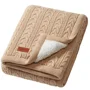 Patura din bumbac cu captuseala din fleece BabyOno Brown foto