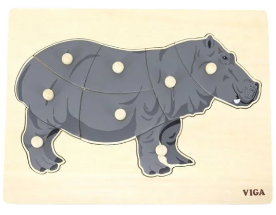 image for Деревянный пазл Viga Toys Montessori Бегемот foto