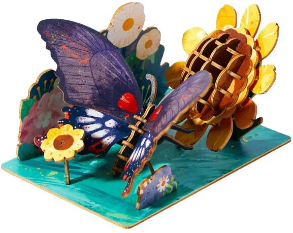 image for Puzzle 3D din lemn Mideer Butterfly, 63 el. foto