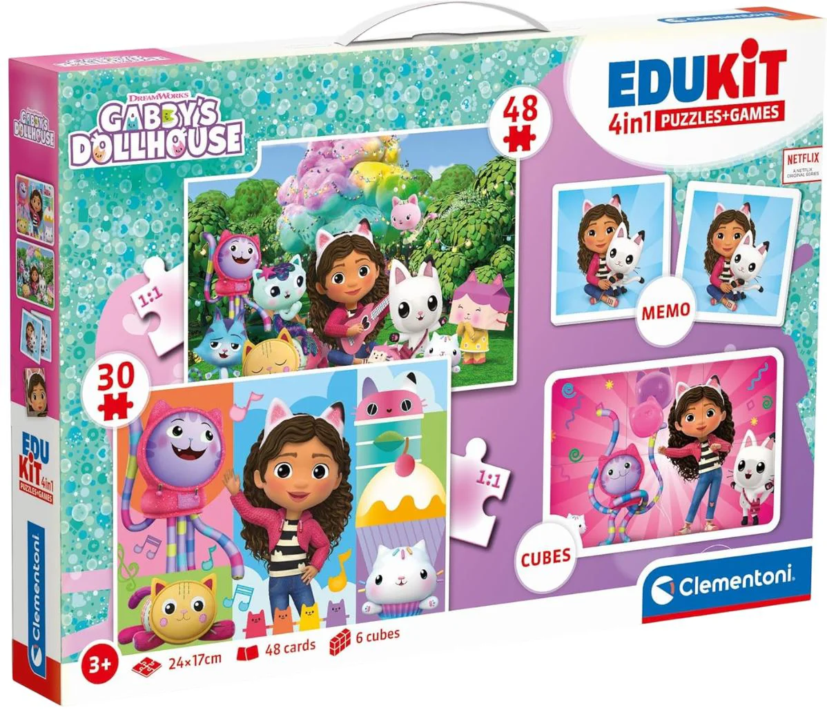 Puzzle 4 in 1 Clementoni Gabby's Dollhouse Edukit foto
