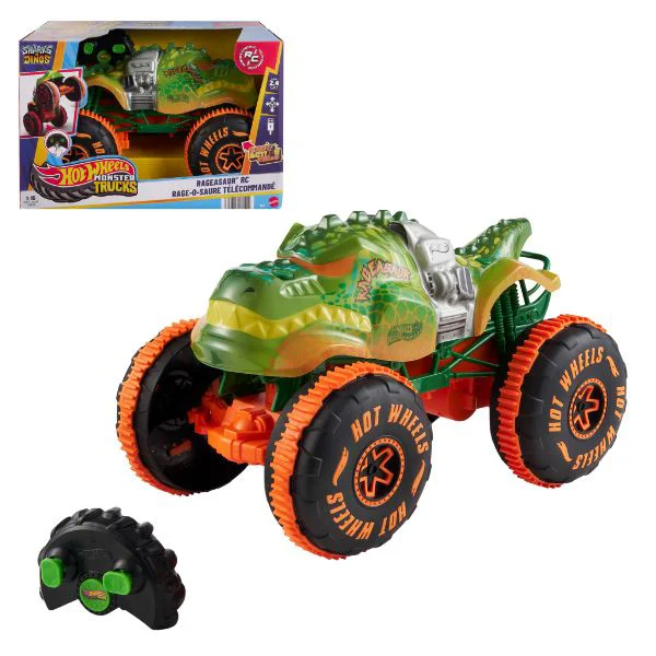 Masina Hot Wheels Monster Trucks Rageasaur cu telecomanda 1:15 foto
